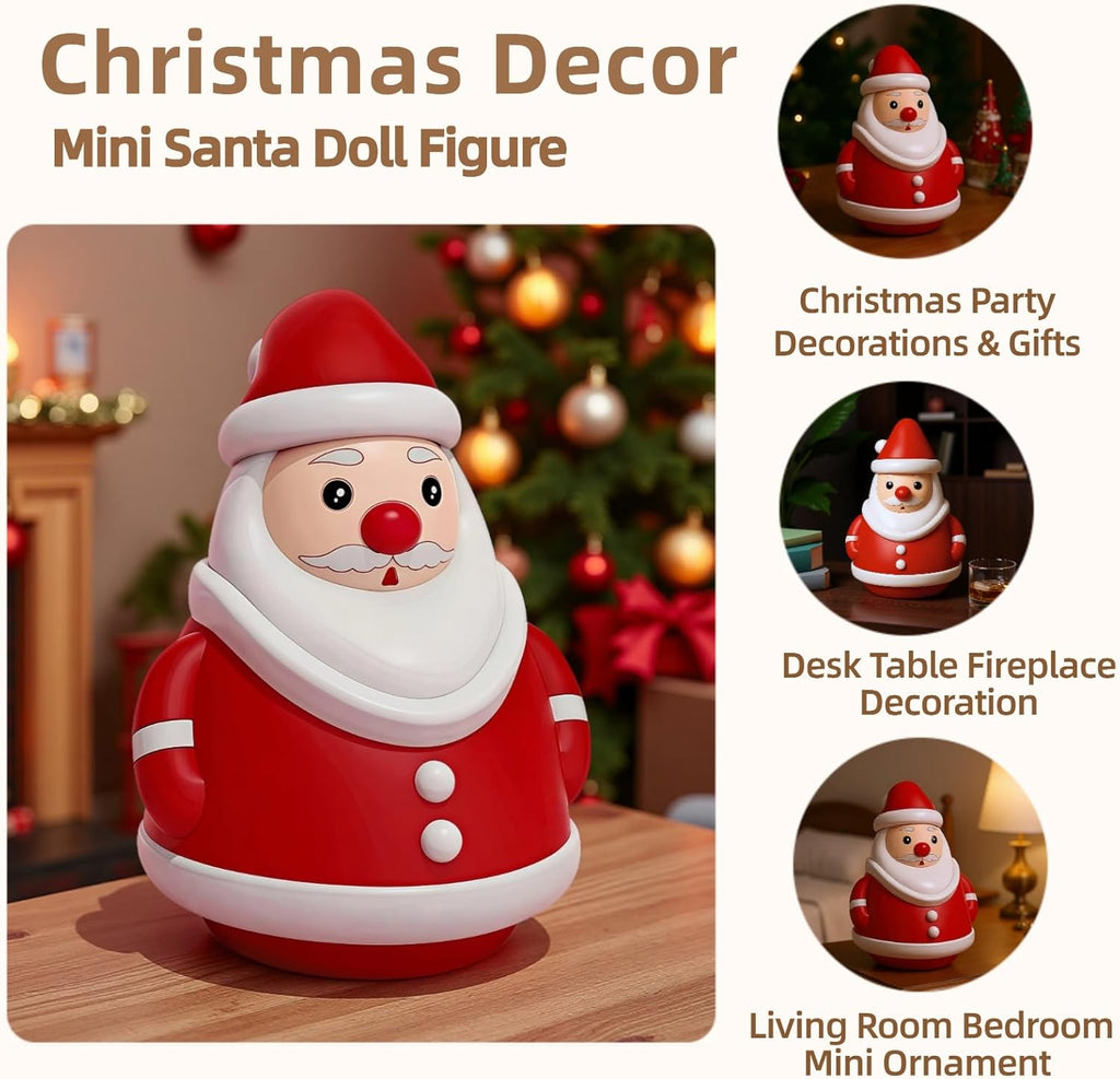 Skiennix Mini Santa Claus Decor - Adorable 3D Christmas Figurines for Holiday Cheer | Perfect for Coffee Tables & Mantels