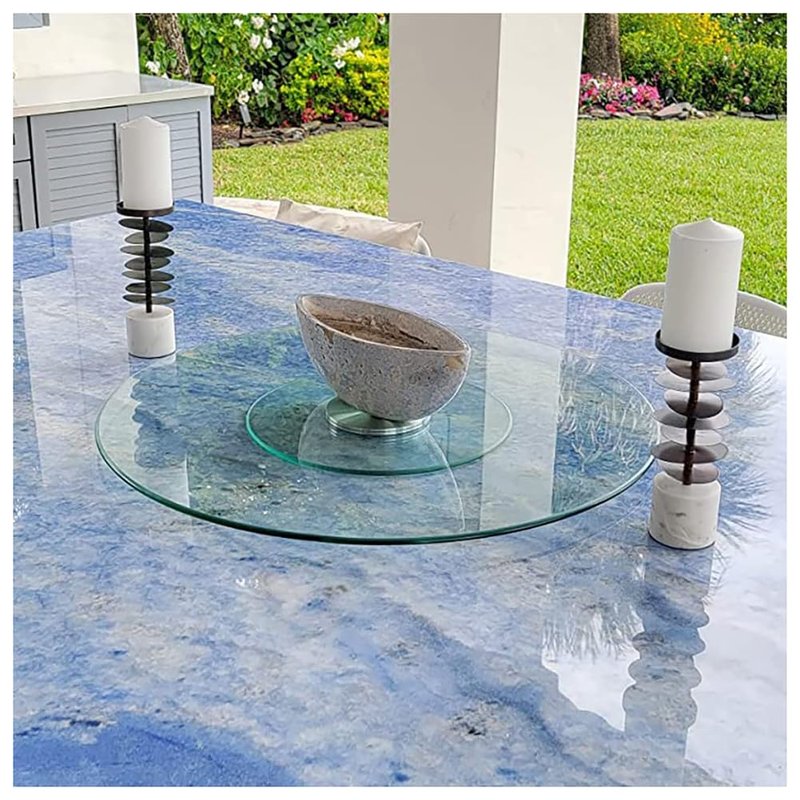 20" Glass Lazy Susan Turntable for Dining Table Large Tabletop Centerpiece Kitchen Rotating Tray Clear Serving Plate Round