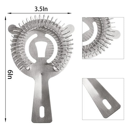 WUWEOT 9 Pack Cocktail Strainer, 6" Professional Stainless Steel Bar Strainer, Silver