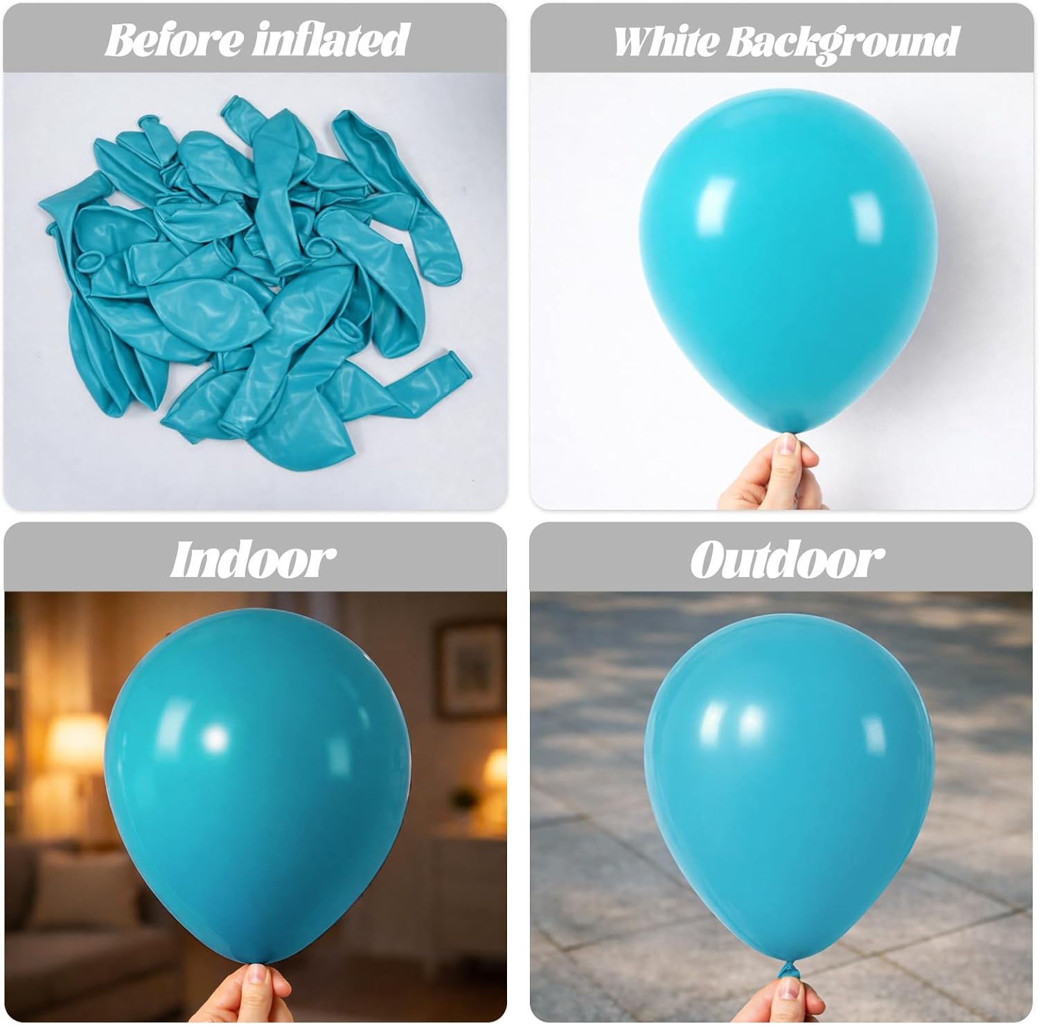 Voircoloria Peacock Blue Balloon Garland Kit - 130pcs Latex Balloons in Various Sizes for Parties & Celebrations