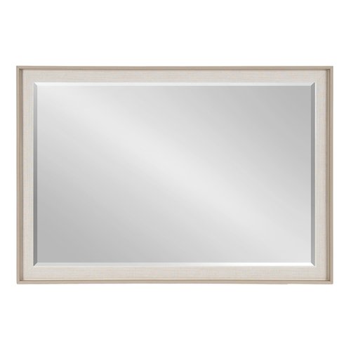 Kate and Laurel Kobert Transitional Rectangular Beveled Wall Mirror; 20 x 30; Tan; Framed Rectangle Vanity Mirror for Use as Bathroom Mirror for Over Sink or Refined Entryway Mirror