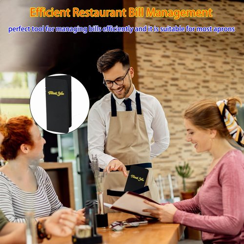 4 Packs Restaurant Check Presenters,Leather Guest Check Card Holder, Server Check Book Restaurant Bill Holder Waitstaff Checkbook Presenter Restaurant Supplies for Servers, Waiter, Waitress, Bar