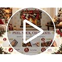 Brown Large Fireplace Wall Decal - 3D Christmas Mantel Stickers Peel & Stick