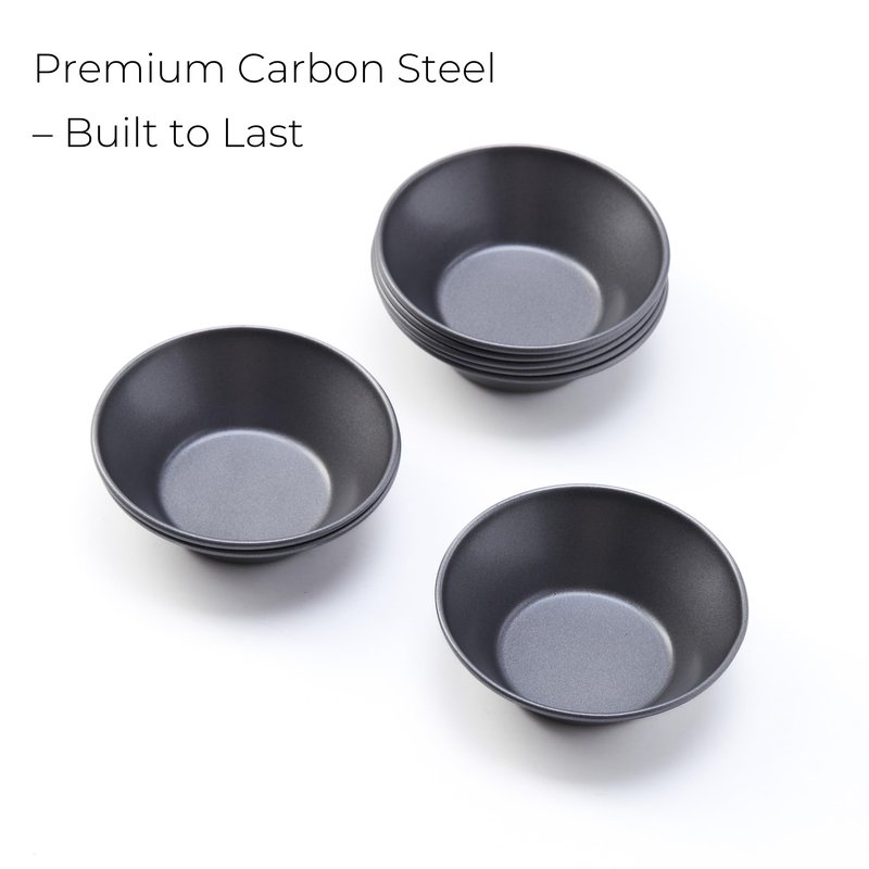 Xylarnoveth Pastel de Nata Tins Carbon Steel – 8 Pack Egg Tart Molds for Baking, Nonstick Mini Pie and Custard Tart Pans, Reusable Portuguese Custard Tart Shell Trays, Oven & Air Fryer Safe