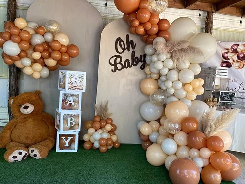 Beige Balloons by [Brand Name] - 150-Piece Pack with 18", 12", 10", & 5" Sizes for Birthday & Wedding Decor