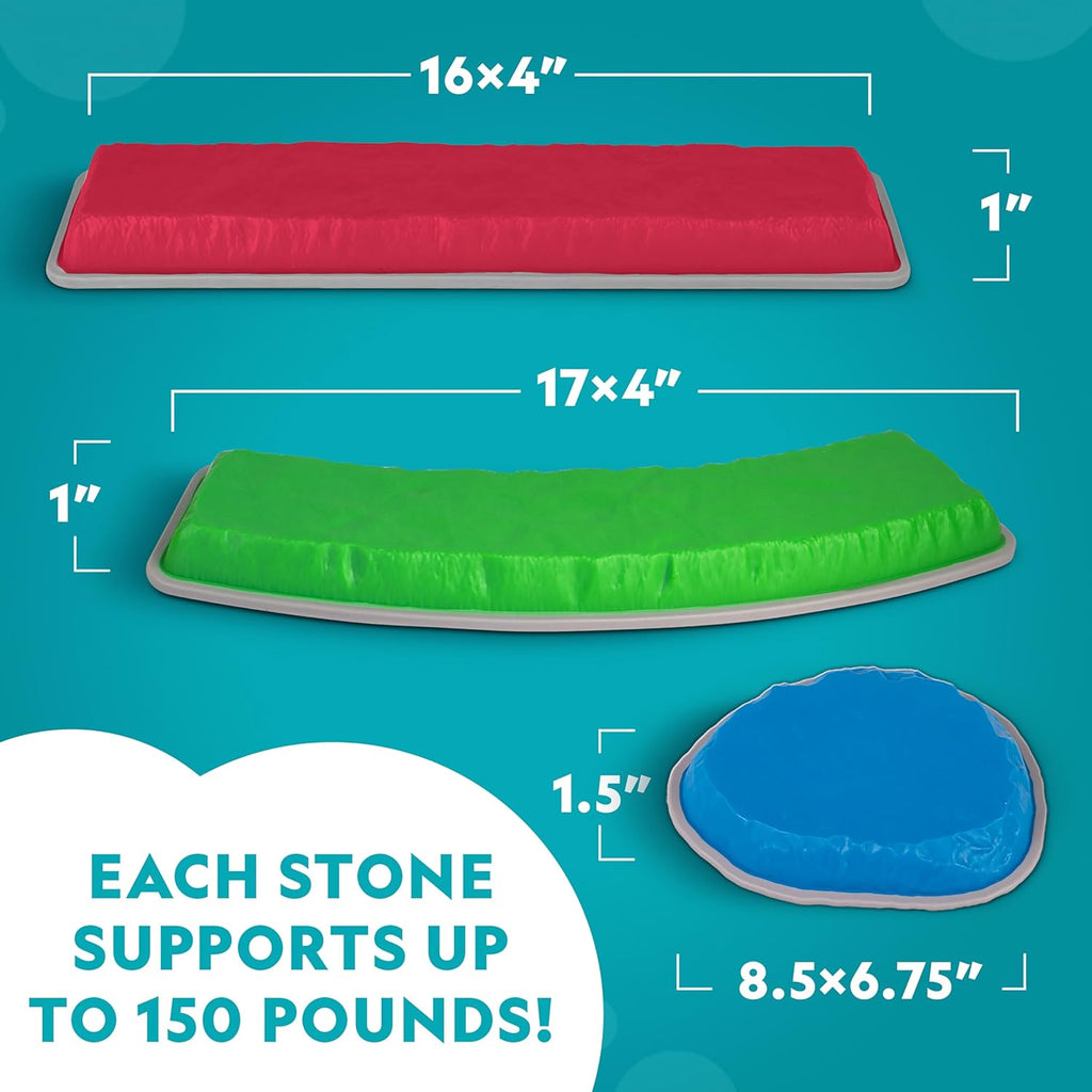 National Geographic Kids Stepping Stones - 12-Piece Obstacle Course for Ages 3+ | Foam Dice & Non-Slip Base