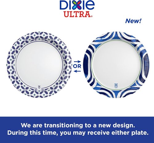 Dixie Paper Plates - Heavy Duty 10 Inch, 44 Count | 3X Stronger, Microwave-Safe & Soak-Proof
