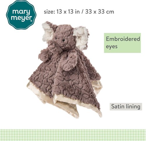 Mary Meyer Baby Lovey - Soft Elephant Security Blanket for Newborns & Toddlers | 13 x 13-Inches