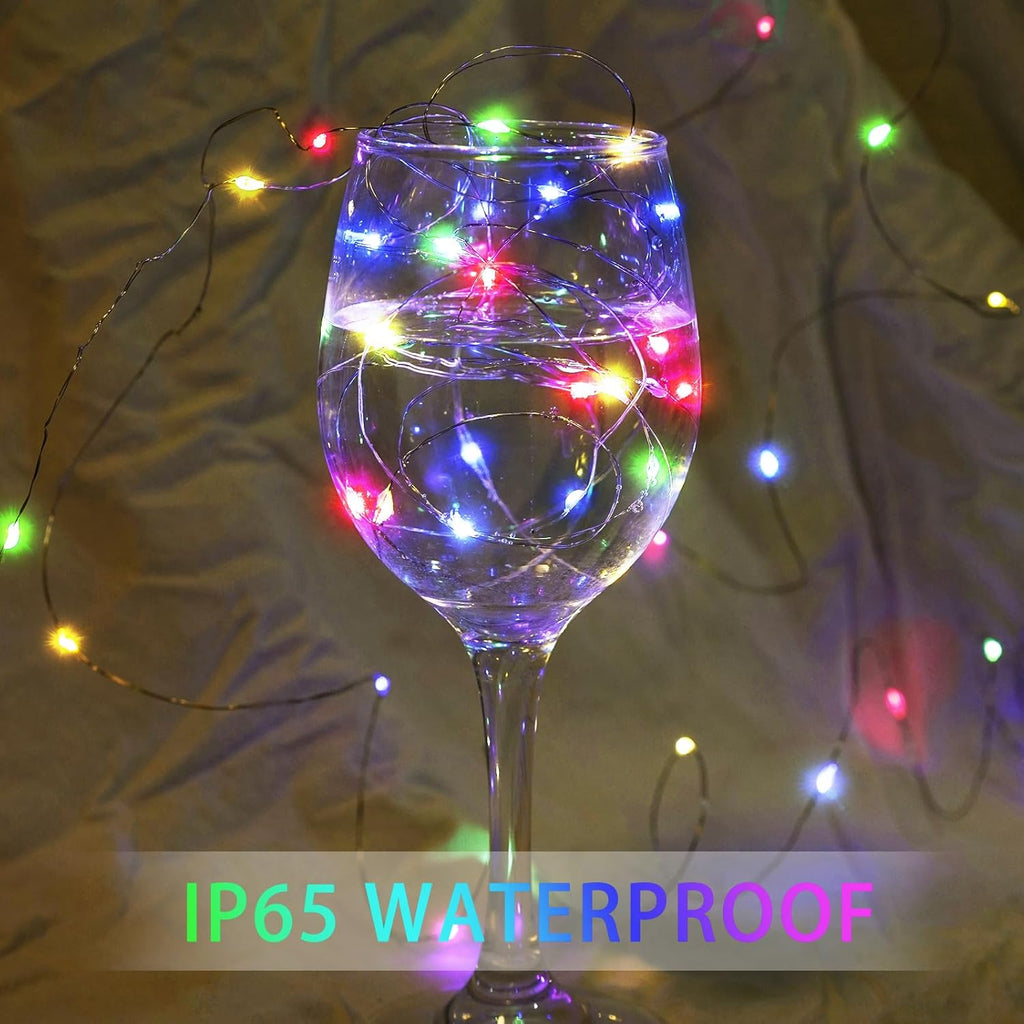 Skiennix 20 LED Fairy Lights - 7Ft Twinkle String Lights | Waterproof & Battery Operated for Parties, Weddings, Christmas & More - Multicolor