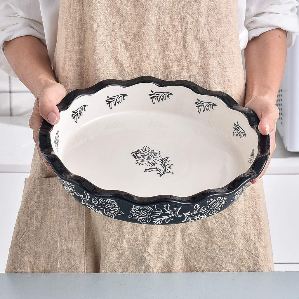 Wisenvoy Ceramic Pie Dish - Non-Stick Deep Dish Baking Plate for Perfect Pies