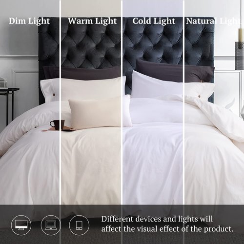 MILDLY 100% Washed Cotton King Duvet Cover, Comfortable Simple Style Bedding White Duvet Cover Set, King Duvet Cover Set with Zipper Closure (No Comforter)-King