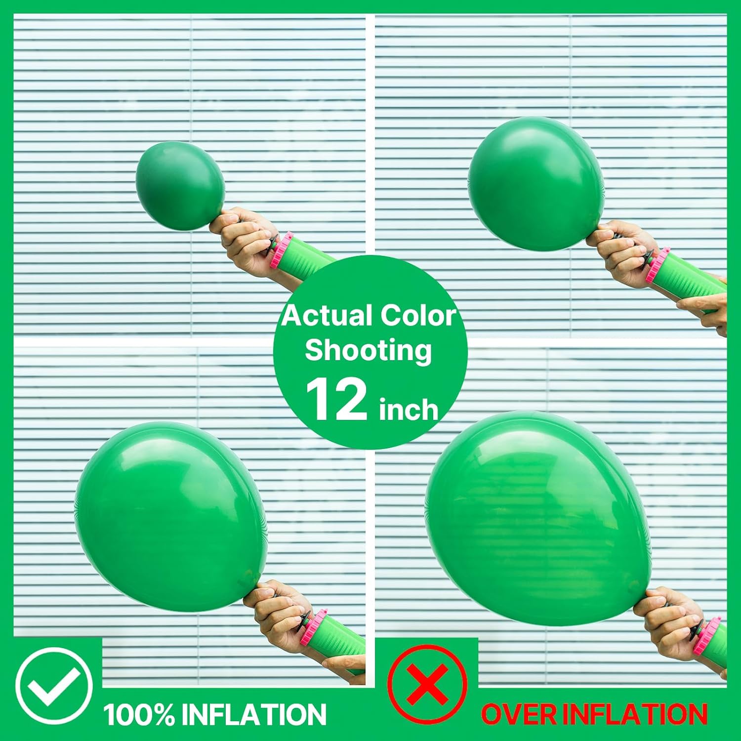 PartyWoo Green Balloons - 12-Inch Latex Helium Balloons for Birthday & Baby Shower Decorations | 101pcs