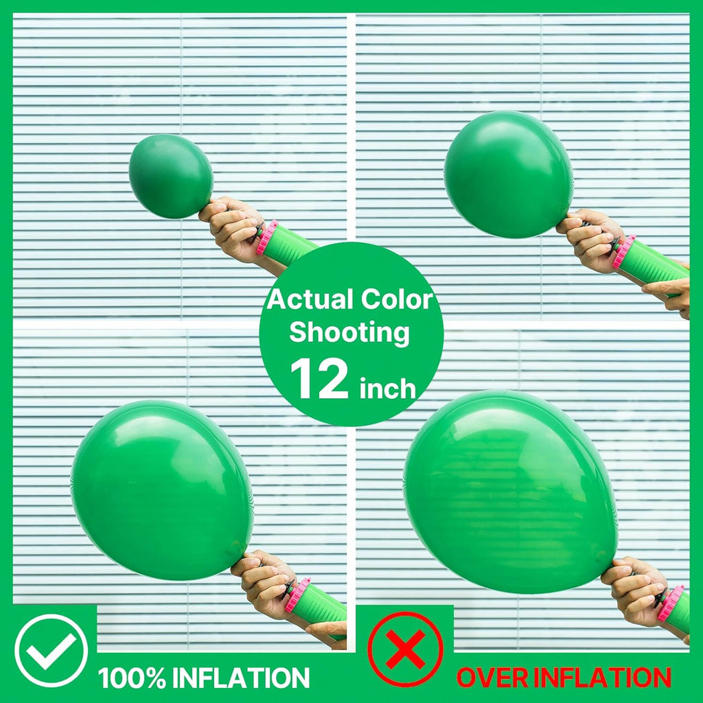 PartyWoo Green Balloons - 100pcs 12 Inch Latex Helium Balloons for Birthday & Baby Shower Decor