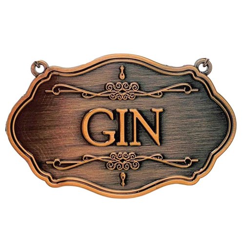 Antique Copper Metal Label Tag (1pc) for Liquor Bottle and Decanter (Gin)…