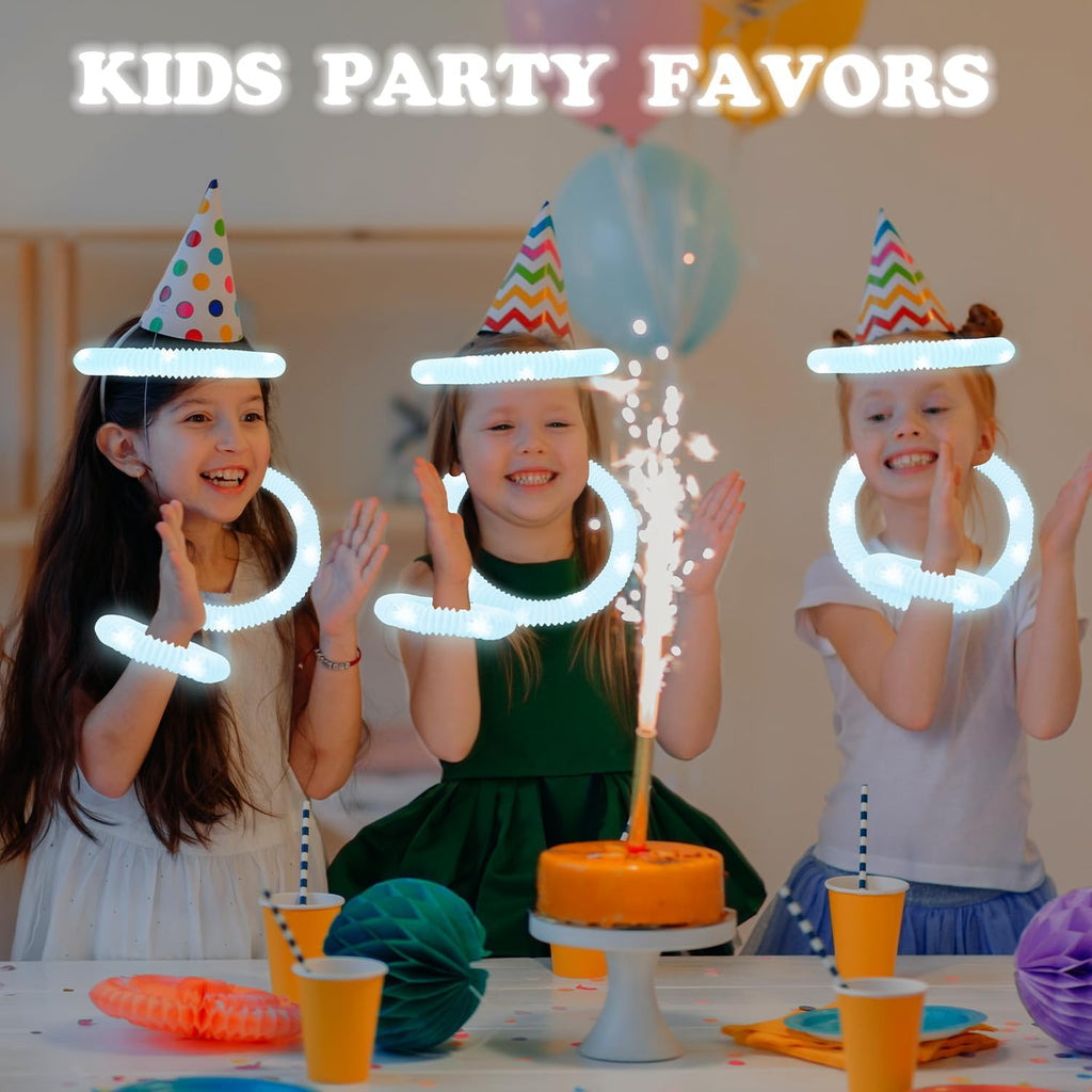Skiennix Glow Sticks - 12-24 PCS White Party Favors | Fun Necklaces & Bracelets for Kids' Celebrations