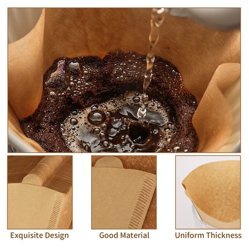 BOARDFEB Coffee Filters #2, 500 Count Coffee Filters Natural Unbleached Disposable Coffee Filters 2 Filter Cone Paper for Coffee Makers