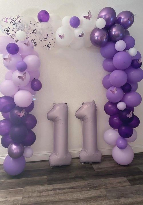 2 Numbers Balloon - 40 Inch Cream Purple Birthday Decor | Perfect for 2nd, 12th, 21st Parties & Celebrations