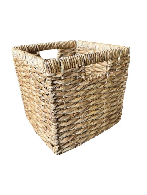 Wicker Storage Cubes 12x12 Set of 2, Heavy Duty Hyacinth Storage Baskets, Baskets for Organizing, Storage Woven Basket, Collapsible Storage Cubes, Rattan Basket, Ikea Kallax Inserts (Water Hyacinth)