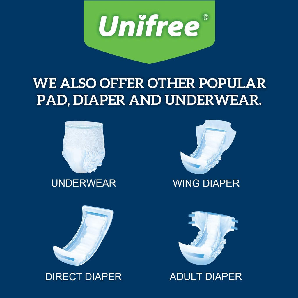 Unifree Disposable Underpads - Super Absorbent Incontinence Pads | 40 Count, Blue (XXL 36x36 Inch)