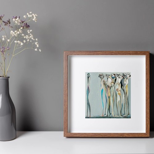 ATENSHI ART Covered Secrets by Mario Angel, Abstract Art Poster, Wall Decor, Neutral, Modern, Large Wall Art, Unframed Artwork Decoration, Wall Decor Living Room, Premium Matte Photo Paper (Matte
