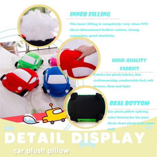 CHELEI2019 12.6" Car Stuffed Animal,Blue Car Shaped Plush Toy,Gifts for Boys,Kids