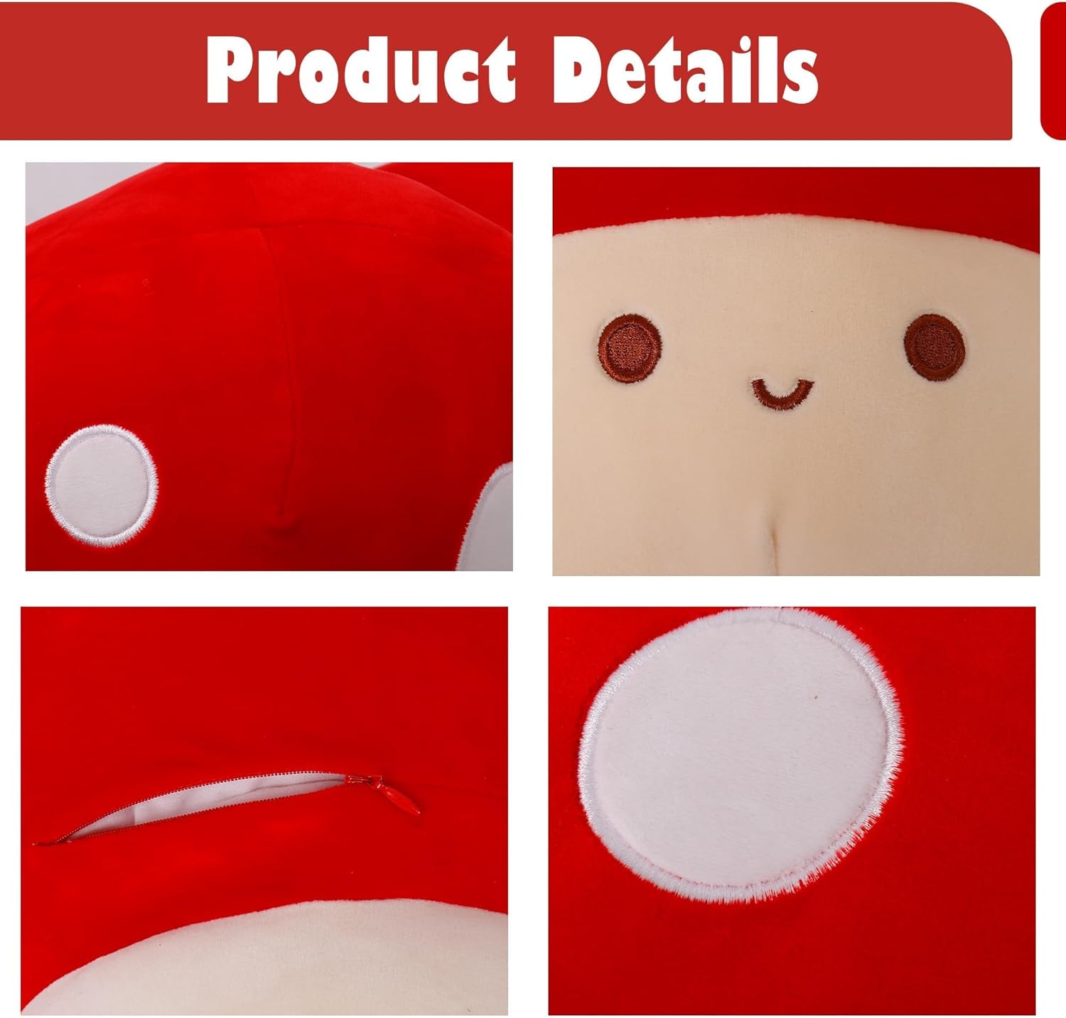 WeBingo Mushroom Plush Pillow Set - 12-Inch Jumbo Stuffed Animal Decor with 3 Baby Mushrooms | Perfect Gift for Kids & Adults
