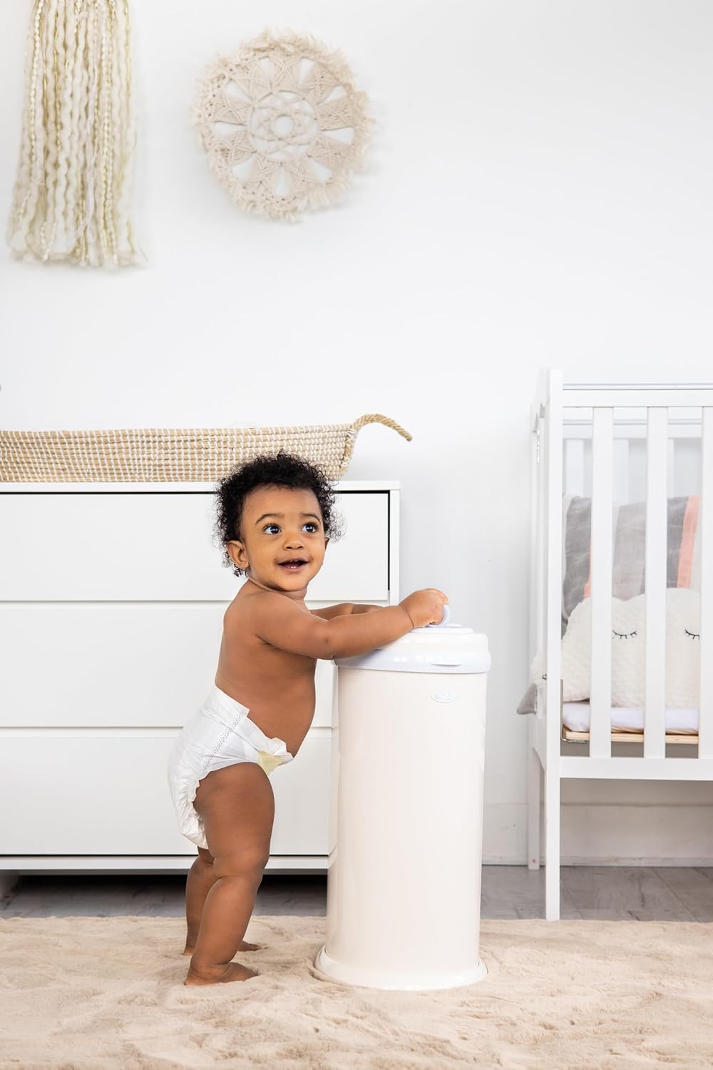 Ubbi Steel Diaper Pail - Odor Locking Design, No Special Bag Needed | Award-Winning Ivory Color