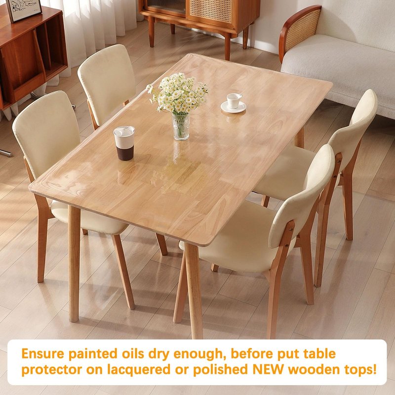 28 x 120 " Clear Plastic Dining Table Protector Tablecloth Desk Pad Mat Wooden Furniture Coffee End Bar Pub Banquet Dinner Table Cloth Top Protection Countertop Cover Waterproof Rectangular PVC Vinyl