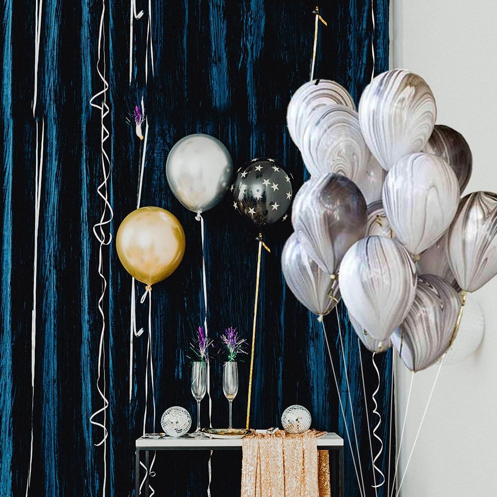 Skiennix 12-Inch Marble Latex Balloons - 50pcs Black, White & Grey Rainbow for Weddings & Parties
