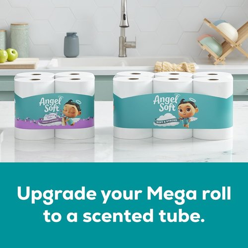 Angel Soft Toilet Paper - 4 Mega Rolls for Ultimate Softness & Strength | 16 Regular Rolls Equivalent