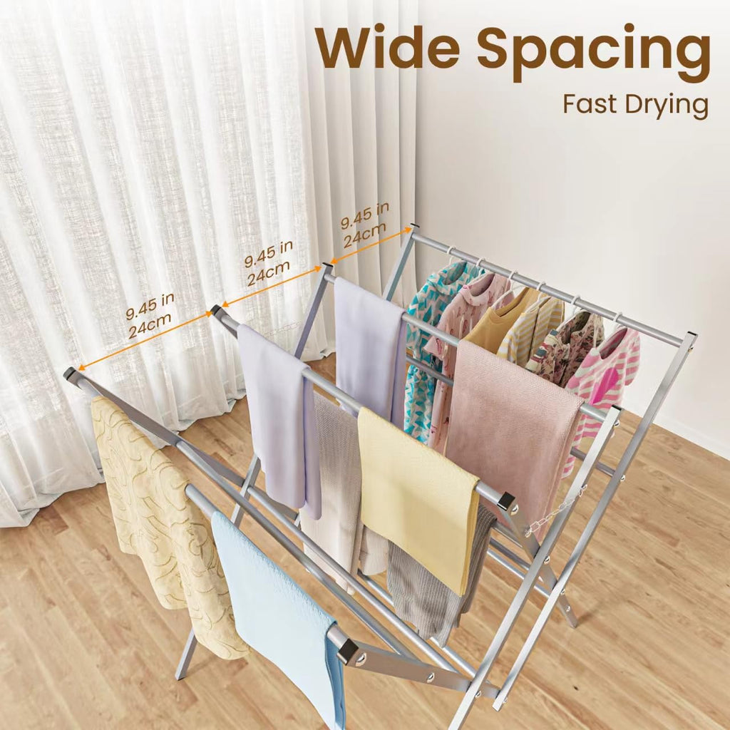 Whitmor Oversized Metal Drying Rack - Durable Silver Design for Efficient Laundry Drying