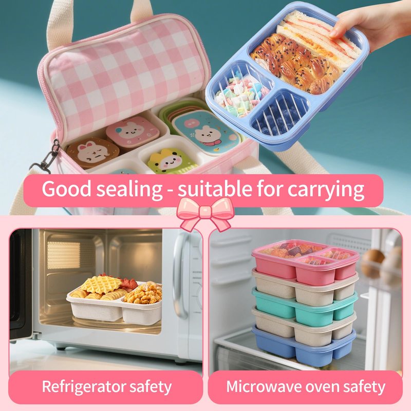 Lunch box meal prep containers snack containers-bento box food storage containers with lids snackle box container bento box adult salad container for lunch reusable for Work - Camping