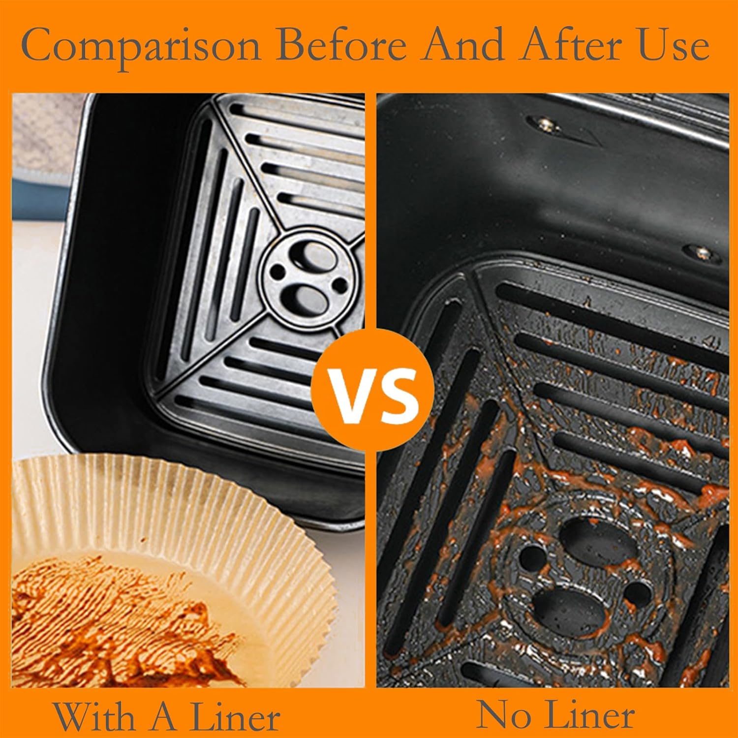 Ninja Air Fryer Liners - 300 PCS Disposable Baking Paper for 8-10QT Dual Basket | Food Grade 8.1 x 5.1 Inch
