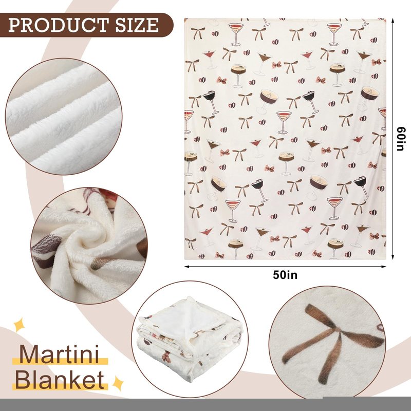 SmoothNovelty Martini Blanket 50 x 60 Inches Older Martini Soft Blanket Birthday Party Favor Decorations for Couch Bed Carseat Travel Camping