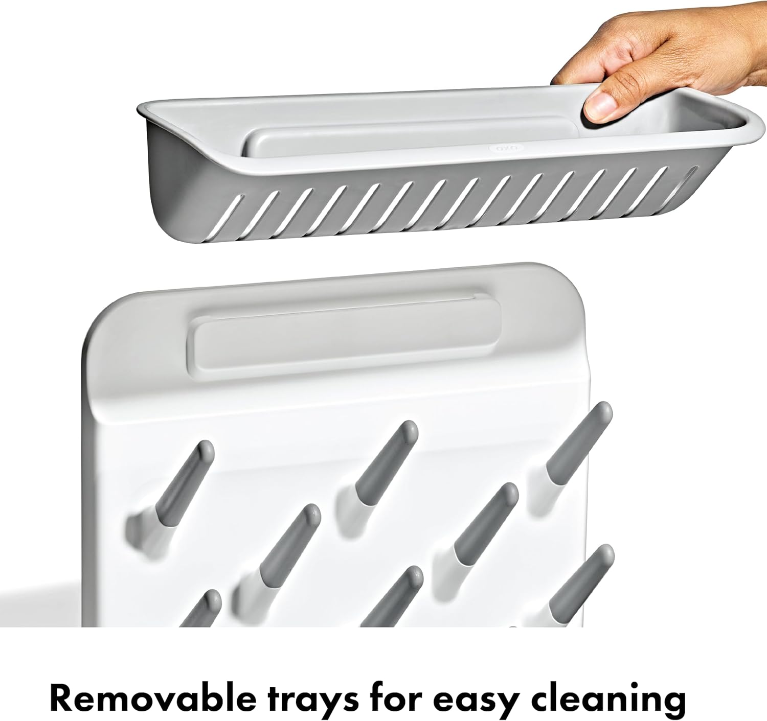 OXO Tot Expandable Drying Rack - Space-Saving Design for Newborn Baby Bottles | Essential Kitchen Organizer