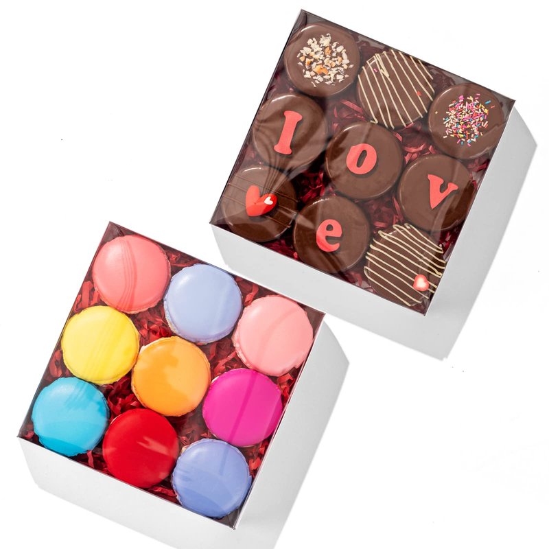 JCXPACK 50 PCS Clear White 6" x 6" x 1" Cookie Boxes with Full Window - Macaron, Cake, Chocolate Bomb Boxes