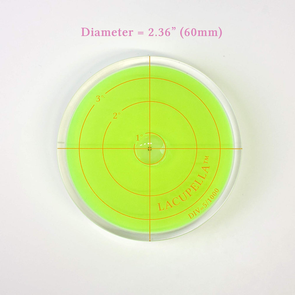 Lacupella Round Bubble Level For Use With Buttercream Acrylic Disk To Achieve Perfectly Level Tiered Cake Design In All Direction - 2.35" (60mm) Diameter