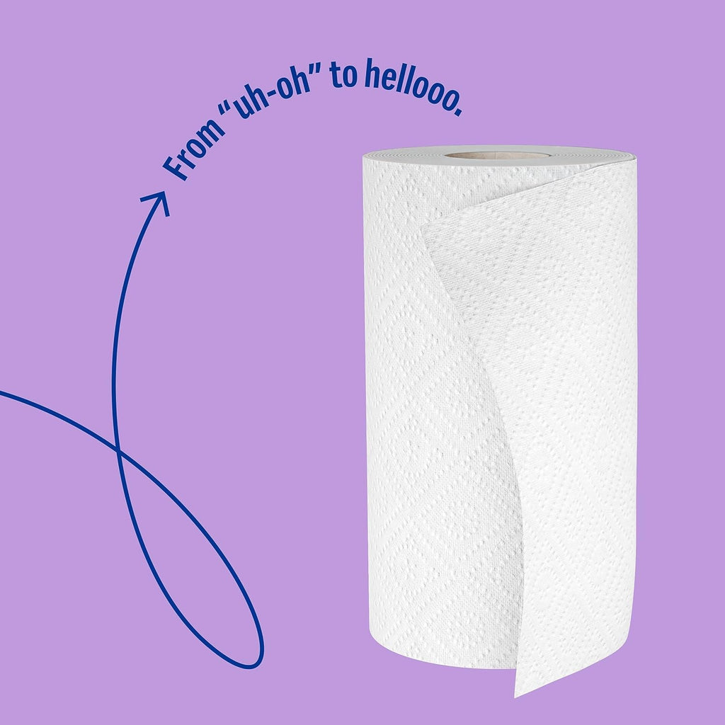 Perk Choose-A-Size Paper Towels - 2-Ply, 116 Sheets/Roll, 8 Rolls | Highly Absorbent Kitchen Towels, White
