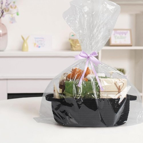 MEGASKET Black Woven Basket - Cute Dog Toy Storage Box | Soft Cotton Rope, 13” x 9” x 5”