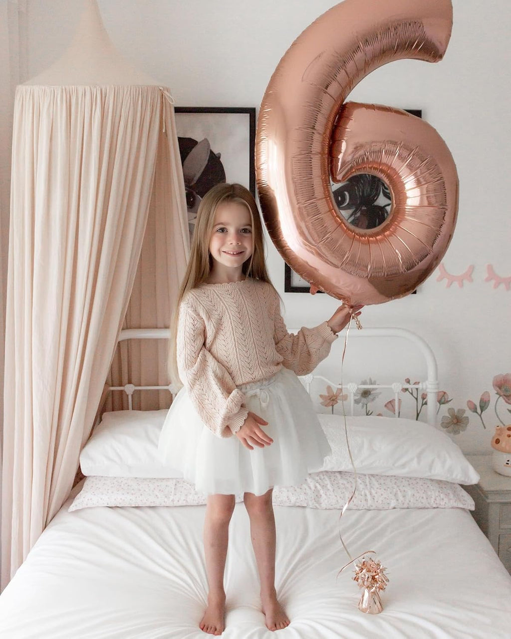 Rose Gold Number 16 Balloon - 40 Inch 16th Birthday Decoration for Girls & Boys