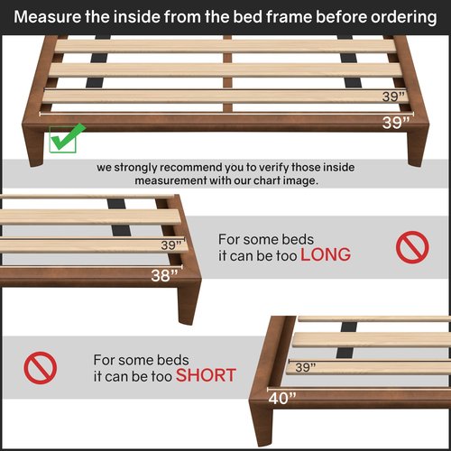 Greaton, 0.68-Inch Horizontal Wooden Bunkie Board/Bed Slats, 72" x 39", Beige