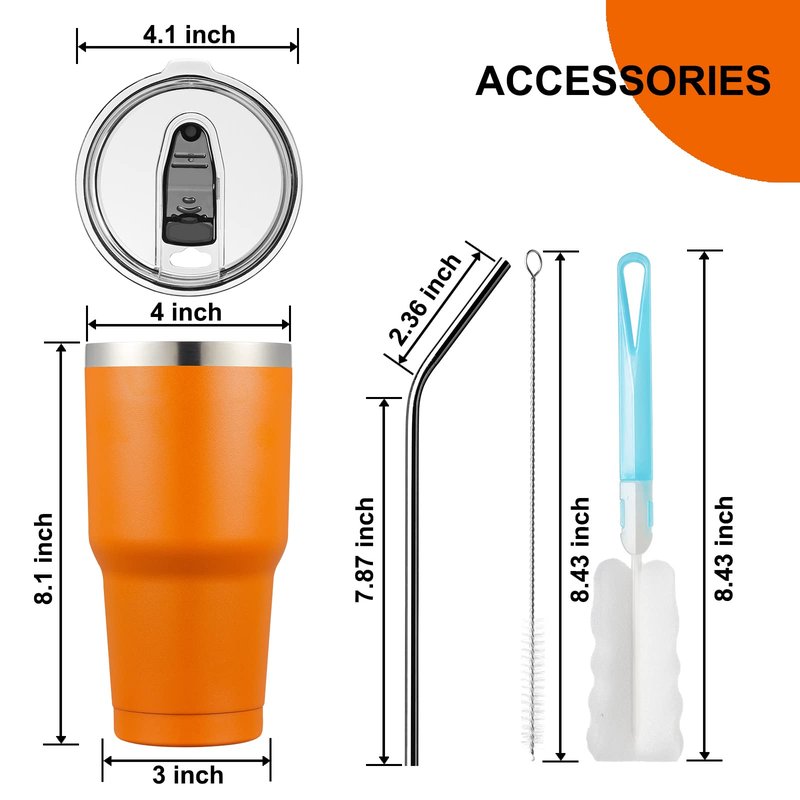 COMOOO 30 oz Stainless Steel Tumbler Bulk with Lid and Straw Insulated Tumbler Coffee Cup Durable Double Wall Vacuum Travel Coffee Mug Thermal for Hot and Cold Drinks (Silver, 8 Pack)