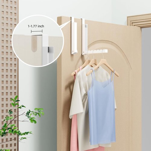 BAKON Folding Clothes Drying Rack - Over The Door Hanger for Compact Spaces | 2 Pack, Portable Design