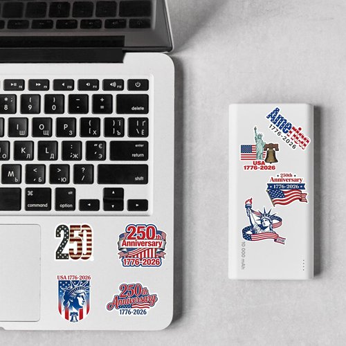250th Anniversary Stickers - 50 Waterproof Vinyl Decals for Laptop, Water Bottle, Phone & Car