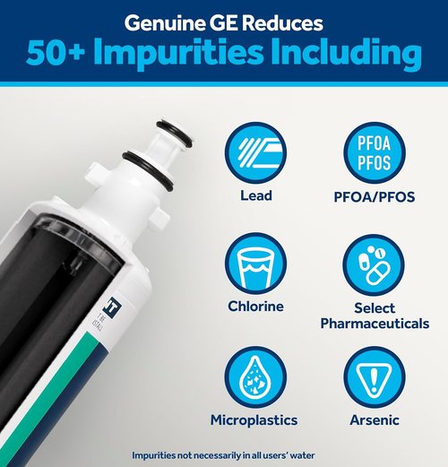 GE RPWFE Refrigerator Water Filter - Genuine Replacement Reduces Lead & Impurities | Pack of 1