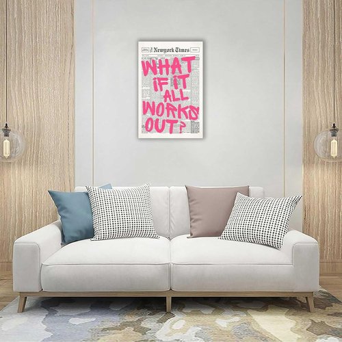 Drimiler Retro Newspaper Poster - Positive Affirming Quote Canvas Wall Art | 12x18in Framed Minimalist Decor