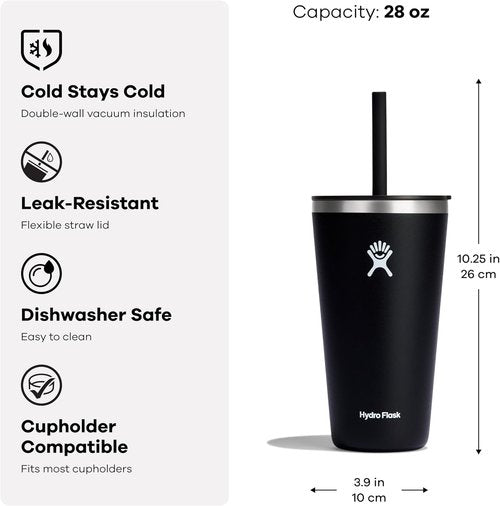 Hydro Flask Insulated Travel Mug - 28 Oz Stainless Steel Coffee Cup with Straw Lid | Tonal Birch