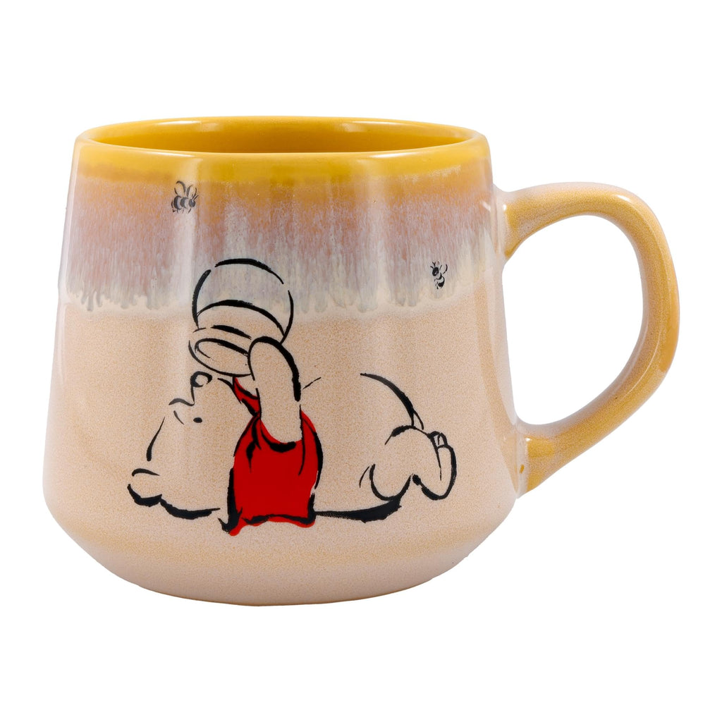 Silver Buffalo Winnie the Pooh Sweet Like Hunny Reactive Glaze Tapered Pottery Mug, 14 Ounces