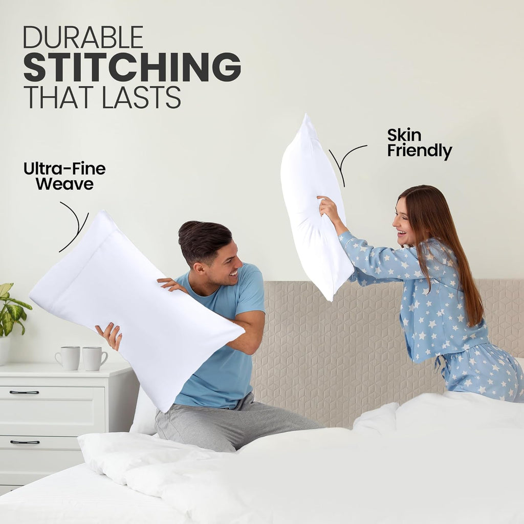 Utopia Bedding King Pillow Cases - Soft Brushed Microfiber - 2 Pack, 20 X 40 Inches | Fade Resistant, White