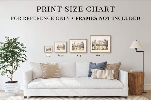 Lisa Russo Fine Art - Barn Landscape Pictures for Country Farmhouse Wall Decor - Set of 4 - Not Framed - White, Blue, Green (4 8x10 Prints Only)